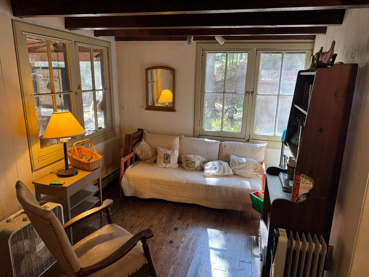 Sitting area and cot